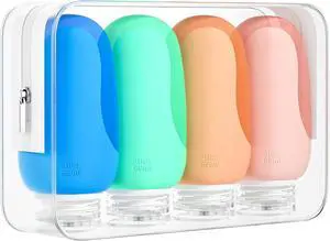 Morfone Travel Bottles 4Pack Leak Proof Silicone, Refillable for Toiletries | BPA-free & odorless | Wide mouth for easy filling | For shampoo, lotion & more | Cruise & flight essential Morfone Travel Bottles 4Pack Leak Proof Silicone, Refillable for Toiletries | BPA-free & odorless | Wide mouth for easy filling | For shampoo, lotion & more | Cruise & flight essential