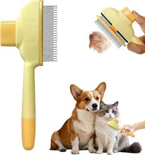 Cat Hair Brush & Dog Brush, Deshedding Brush for Long or Short Haired Pets, Removes Loose Fur, Durable Stainless Steel & ABS Design (yellow) Cat Hair Brush & Dog Brush, Deshedding Brush for Long or Short Haired Pets, Removes Loose Fur, Durable Stainless Steel & ABS Design (yellow)