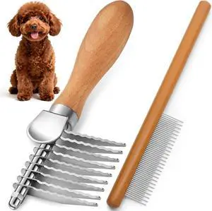Dematting Comb for Dogs, Dematting Tool for Dogs & Cats - Serrated Matted Hair Removal Brush - Easily Remove Knots, Mats and Tangles - Designed for Wavy & Curly Coats Dematting Comb for Dogs, Dematting Tool for Dogs & Cats - Serrated Matted Hair Removal Brush - Easily Remove Knots, Mats and Tangles - Designed for Wavy & Curly Coats