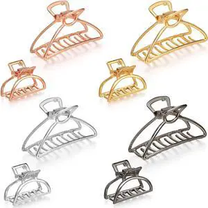 8 Pieces Metal Hair Claw Clips Set, Includes 3 Inches Large Size Hair Catch Barrette Jaw Clamp and 1.57 Inches Small Half Bun Hairpins for Women, Hair Accessories 8 Pieces Metal Hair Claw Clips Set, Includes 3 Inches Large Size Hair Catch Barrette Jaw Clamp and 1.57 Inches Small Half Bun Hairpins for Women, Hair Accessories