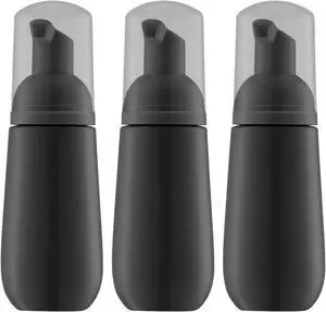 2oz Foam Bottle, Empty Travel Foaming Pump Dispenser for Hand Soap, Lash Cleanser, Shampoo (3PCS, Black) 2oz Foam Bottle, Empty Travel Foaming Pump Dispenser for Hand Soap, Lash Cleanser, Shampoo (3PCS, Black)