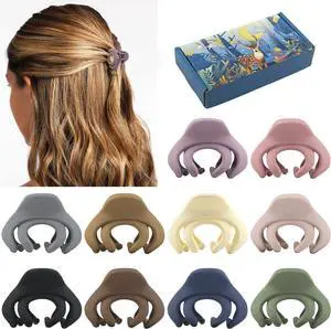 Small Hair Clips for Women Girls Kids, Tiny Hair Claw Clips for Thin/Medium Thick Hair, 1.5 Inch Mini Hair Jaw Clips Matte Octopus Clip Nonslip Spider Clip with Gift Box (Pack of 10 Colors) Small Hair Clips for Women Girls Kids, Tiny Hair Claw Clips for Thin/Medium Thick Hair, 1.5 Inch Mini Hair Jaw Clips Matte Octopus Clip Nonslip Spider Clip with Gift Box (Pack of 10 Colors)