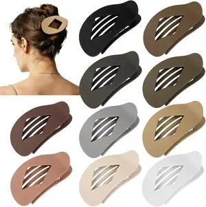 CHANDAT 10 PCS French Flat Hair Clips for Women Basic | 4.2 Inch Large Matte No-Slip Claw Clips for Long/Short Hair, Strong Hold Rhombus Hair Accessories, Commuting & Everyday Wear CHANDAT 10 PCS French Flat Hair Clips for Women Basic | 4.2 Inch Large Matte No-Slip Claw Clips for Long/Short Hair, Strong Hold Rhombus Hair Accessories, Commuting & Everyday Wear