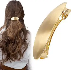 1pc Oval Hair Barrette, French Hair Clip for Women, 3in, Gold | Alloy Made, Vintage, Large Wedding Prom Hair Accessories, for Long Thick Hair, for Curly Hair, Straight Hair, Wavy Hair 1pc Oval Hair Barrette, French Hair Clip for Women, 3in, Gold | Alloy Made, Vintage, Large Wedding Prom Hair Accessories, for Long Thick Hair, for Curly Hair, Straight Hair, Wavy Hair