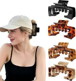 4 PCS Large Strong Trucker Hat Claw Clips for Women 4.1 Inch Hat-Friendly Non-Slip Baseball Cap Hair Clips, Trucker Claws Hair Clip for Baseball Hat, Hair Claw for Baseball Cap for Thick Thin Hair 4 PCS Large Strong Trucker Hat Claw Clips for Women 4.1 Inch Hat-Friendly Non-Slip Baseball Cap Hair Clips, Trucker Claws Hair Clip for Baseball Hat, Hair Claw for Baseball Cap for Thick Thin Hair