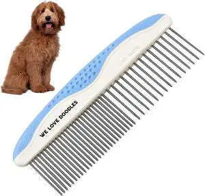 Metal Comb for Dogs, Dog Grooming Detangler Combs For Matted Hair, Small | Best Comb for Golden Doodles & Poodles, For Dematting & Detangling Pets And Cats, Fine Tooth Stainless Steel Greyhound Comb Metal Comb for Dogs, Dog Grooming Detangler Combs For Matted Hair, Small | Best Comb for Golden Doodles & Poodles, For Dematting & Detangling Pets And Cats, Fine Tooth Stainless Steel Greyhound Comb