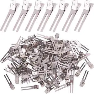 120pcs Double Prong Curl Clips, Metal Hairpins for Hair Styling and Bows, Salon-Grade Hair Clips for Curling (Silver) 120pcs Double Prong Curl Clips, Metal Hairpins for Hair Styling and Bows, Salon-Grade Hair Clips for Curling (Silver)