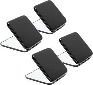 Compact Mirror for Purse, Metal Square Shell, Double-Sided 1X/2X Magnifying, Portable Small Travel Makeup Mirror, Mini Pocket Mirror, Black, 4 Packs Compact Mirror for Purse, Metal Square Shell, Double-Sided 1X/2X Magnifying, Portable Small Travel Makeup Mirror, Mini Pocket Mirror, Black, 4 Packs