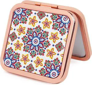 Purse Mirror Compact, Rosegold Square 2.8×2.8 Metal Frame DropRubber Style Double Sided 1X/2X Small Mirror for Purse (Ethinc01) Purse Mirror Compact, Rosegold Square 2.8×2.8 Metal Frame DropRubber Style Double Sided 1X/2X Small Mirror for Purse (Ethinc01)
