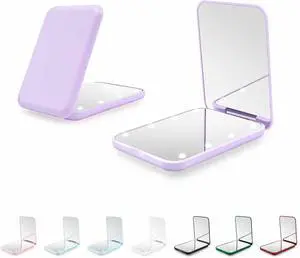 Compact Mirror with Light, 1X/3X Magnification LED Pocket Mirror for Women | Portable, Travel, Purse, Pocket, Gift, purole, mini, small, essentials, led, fiberglass, batteries, rectangular Compact Mirror with Light, 1X/3X Magnification LED Pocket Mirror for Women | Portable, Travel, Purse, Pocket, Gift, purole, mini, small, essentials, led, fiberglass, batteries, rectangular