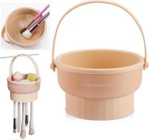 Makeup Brush Cleaner Mat 3 in 1 Make Up Brush Cleaning Bowl (Khaki) | Silicone Makeup Brush Cleaner Bowl Washing Tool for Makeup Brush, Sponge and Power Puff Makeup Brush Cleaner Mat 3 in 1 Make Up Brush Cleaning Bowl (Khaki) | Silicone Makeup Brush Cleaner Bowl Washing Tool for Makeup Brush, Sponge and Power Puff