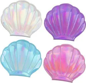 Framendino, 4 Pack Portable Glitter Shell Shape Mirror Foldable Travel Makeup Cute Double-Sided Magnification Small Compact Seashell Mini Handhold for Women Framendino, 4 Pack Portable Glitter Shell Shape Mirror Foldable Travel Makeup Cute Double-Sided Magnification Small Compact Seashell Mini Handhold for Women