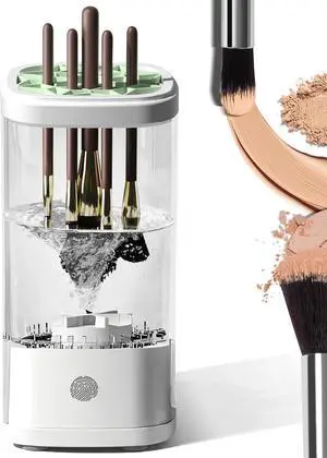 Electric Makeup Brush Cleaner Machine 2026 Automatic Spinning Makeup Brush Washer & Holder Quick Efficient for Deep Cleaning All Size Brushes, Portable for Travel Home Use, Gifts for Women(White) Electric Makeup Brush Cleaner Machine 2026 Automatic Spinning Makeup Brush Washer & Holder Quick Efficient for Deep Cleaning All Size Brushes, Portable for Travel Home Use, Gifts for Women(White)