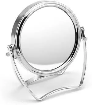 WMugthome Two-Sided 4-In/6-in with Handle Portable Round Makeup/Travel/Desk Mirror with 1X and 3X Magnification(Silver, 4inch) WMugthome Two-Sided 4-In/6-in with Handle Portable Round Makeup/Travel/Desk Mirror with 1X and 3X Magnification(Silver, 4inch)