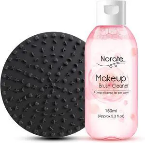 Norate Makeup Brush Cleaner, Make Up Brush Cleaner Cleanser Solution + Brush Cleaner Mat, Make Up Cleaner for Brushes, Sponges, Deep Clean Brush Shampoo, Gentle Formula Cruelty Free & Vegan 2Pcs Set Norate Makeup Brush Cleaner, Make Up Brush Cleaner Cleanser Solution + Brush Cleaner Mat, Make Up Cleaner for Brushes, Sponges, Deep Clean Brush Shampoo, Gentle Formula Cruelty Free & Vegan 2Pcs Set