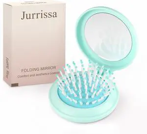 Folding Hair Brush with Mirror for Women Men and KidsPortable Compact Hair Brush for Purse Pocket Bags, Travel Size Foldable brush with Case, Easy to Carry(Blue) Folding Hair Brush with Mirror for Women Men and KidsPortable Compact Hair Brush for Purse Pocket Bags, Travel Size Foldable brush with Case, Easy to Carry(Blue)