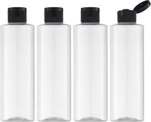 LISAPACK 8.3oz Travel Bottles for Toiletries, Plastic Shampoo Containers | 250ml large empty dispenser for liquid, conditioner, soap, body wash, clear travel size small (4 Pcs) with lids, leak proof LISAPACK 8.3oz Travel Bottles for Toiletries, Plastic Shampoo Containers | 250ml large empty dispenser for liquid, conditioner, soap, body wash, clear travel size small (4 Pcs) with lids, leak proof