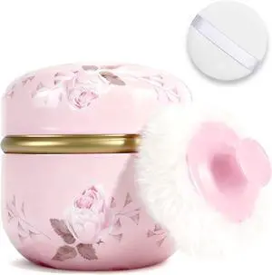 SHIMIDO Body Powder Puff and Container, 3.15" Portable Empty Body Powder Container for Baby Women's Loose Dusting Powder, Powder Case Box with Lids for Bath, Travel and Home Use (Old time) SHIMIDO Body Powder Puff and Container, 3.15" Portable Empty Body Powder Container for Baby Women's Loose Dusting Powder, Powder Case Box with Lids for Bath, Travel and Home Use (Old time)