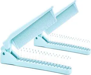2 Pack Folding Hair Combs, Foldable Comb Brush Combo, Mini Protable Folding Comb for Purse Bags Porket, Travel Size Hair Comb, Small Pocket Combs for Women Men and Kids(Blue) 2 Pack Folding Hair Combs, Foldable Comb Brush Combo, Mini Protable Folding Comb for Purse Bags Porket, Travel Size Hair Comb, Small Pocket Combs for Women Men and Kids(Blue)