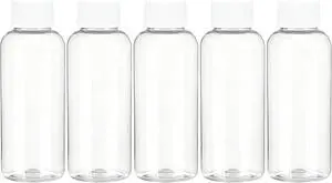 DNSEN Travel Size Empty Mouthwash Bottles 3.4 oz, White Screw Cap, Clear Toiletry Containers, 5 Pack DNSEN Travel Size Empty Mouthwash Bottles 3.4 oz, White Screw Cap, Clear Toiletry Containers, 5 Pack