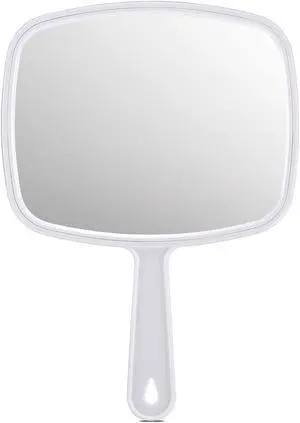 PROTECLE 10.3" L x 7.4" W Handheld Mirror, Salon Barber Hairdressing, White | Hand Held Mirror, Barber Mirror, Hangable, High-definition, Distortion-free Reflection, Hand Mirror for Men Women PROTECLE 10.3" L x 7.4" W Handheld Mirror, Salon Barber Hairdressing, White | Hand Held Mirror, Barber Mirror, Hangable, High-definition, Distortion-free Reflection, Hand Mirror for Men Women