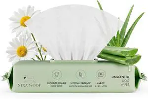 Nina Woof Dog Wipes Fragrance-Free, Alcohol-Free, Hypoallergenic Pet Grooming Wipes with Aloe Vera, Biodegradable, for Dogs & Cats: Paws, Face, Ears & Butt (70 Count) Nina Woof Dog Wipes Fragrance-Free, Alcohol-Free, Hypoallergenic Pet Grooming Wipes with Aloe Vera, Biodegradable, for Dogs & Cats: Paws, Face, Ears & Butt (70 Count)