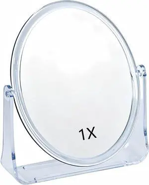 1x/1x Double-Sided Makeup Mirror, Clear Acrylic Desktop Mirror, 360-Degree Rotating Portable Desktop Mirror, Ideal for Makeup Application, Shaving, and Daily Skincare (Clear, Oval) 1x/1x Double-Sided Makeup Mirror, Clear Acrylic Desktop Mirror, 360-Degree Rotating Portable Desktop Mirror, Ideal for Makeup Application, Shaving, and Daily Skincare (Clear, Oval)