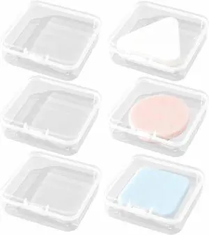 6 PCS Square Powder Puff Holders Cases Clear Makeup Sponge Protective Container Portable Beauty Blender Holder Reusable Dust-Proof Pocket Cosmetic Puff Box Beauty Makeup Tools for Travel (Transparent) 6 PCS Square Powder Puff Holders Cases Clear Makeup Sponge Protective Container Portable Beauty Blender Holder Reusable Dust-Proof Pocket Cosmetic Puff Box Beauty Makeup Tools for Travel (Transparent)