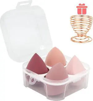 Makeup Sponges Set - Beauty sponges Blending Blenders with 1 Holder and Egg Case, Flawless for Cream, Powder and Liquid (Pink, 4Pcs+1Holder+ case) Makeup Sponges Set - Beauty sponges Blending Blenders with 1 Holder and Egg Case, Flawless for Cream, Powder and Liquid (Pink, 4Pcs+1Holder+ case)