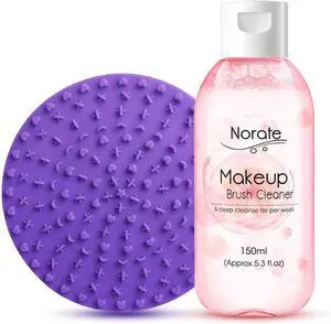 Norate Makeup Brush Cleaner, Make Up Brush Cleaner Cleanser Solution + Brush Cleaner Mat, Make Up Cleaner for Brushes, Sponges, Deep Clean Brush Shampoo, Gentle Formula Cruelty Free & Vegan 2 Pcs Set Norate Makeup Brush Cleaner, Make Up Brush Cleaner Cleanser Solution + Brush Cleaner Mat, Make Up Cleaner for Brushes, Sponges, Deep Clean Brush Shampoo, Gentle Formula Cruelty Free & Vegan 2 Pcs Set