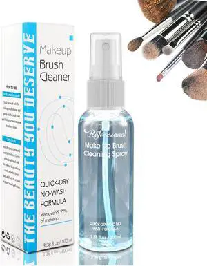 Makeup Brush Cleaner for Cosmetic Brushes, No-washing Quick Drying Deep Cleaning Spray Ideal for Makeup Brushes Sponges for Women Girls 3.38 oz Makeup Brush Cleaner for Cosmetic Brushes, No-washing Quick Drying Deep Cleaning Spray Ideal for Makeup Brushes Sponges for Women Girls 3.38 oz