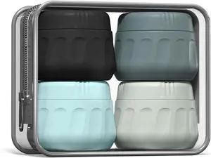 Mrsdry Travel Containers for Toiletries, TSA Approved Travel Size Toiletries 4 Pack, Refillable Containers, With Clear Bag, Leak Proof Silicone Jars, Essentials Creams Jars Carrying Small Items Mrsdry Travel Containers for Toiletries, TSA Approved Travel Size Toiletries 4 Pack, Refillable Containers, With Clear Bag, Leak Proof Silicone Jars, Essentials Creams Jars Carrying Small Items