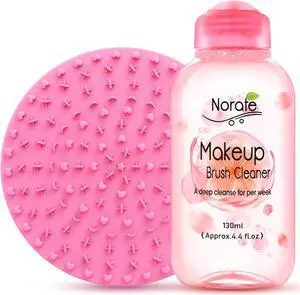 Norate Makeup Brush Cleaner, Make Up Brush Cleaner Solution + Makeup Brush Cleansing Pad, Brush Cleaner Mat for Brushes, Deep Clean Shampoo 4.4 Fl.Oz, Gentle Formula Cruelty Free, 2 Piece Set Norate Makeup Brush Cleaner, Make Up Brush Cleaner Solution + Makeup Brush Cleansing Pad, Brush Cleaner Mat for Brushes, Deep Clean Shampoo 4.4 Fl.Oz, Gentle Formula Cruelty Free, 2 Piece Set