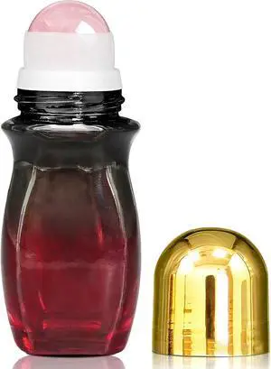 50ml Rose Quartz Roller Amber Waisted Glass Bottles for Castor Oil | Empty Refillable Roll-On Bottles with Natural Crystal Roller,Leak-Proof Roller Ball Applicator for Essential Oils, Perfume 50ml Rose Quartz Roller Amber Waisted Glass Bottles for Castor Oil | Empty Refillable Roll-On Bottles with Natural Crystal Roller,Leak-Proof Roller Ball Applicator for Essential Oils, Perfume