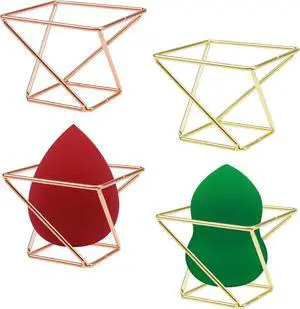 4 Pcs Makeup Sponge Holder Beauty Sponge Holder Blender Drying Rack Makeup Blender Travel Case Egg Powder Puff Display Stand for Dresser and Vanity (Gold & Rose Gold) 4 Pcs Makeup Sponge Holder Beauty Sponge Holder Blender Drying Rack Makeup Blender Travel Case Egg Powder Puff Display Stand for Dresser and Vanity (Gold & Rose Gold)