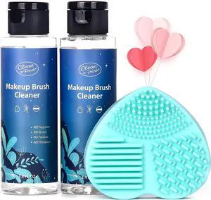 Clean-n-Fresh Makeup Brush Cleaner Set 2 Pack with Cleaning Mat 6.8 Fl Oz | Deep Cleaning Washing Cleanser Shampoo for Brushes, Sponge and Puf, Gentle Wash Clean-n-Fresh Makeup Brush Cleaner Set 2 Pack with Cleaning Mat 6.8 Fl Oz | Deep Cleaning Washing Cleanser Shampoo for Brushes, Sponge and Puf, Gentle Wash