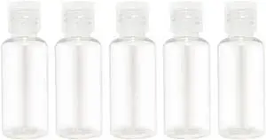 5 Pieces 1.67oz Flip Cap Bottles Plastic Empty Transparent Containers Bottle Refillable Squeeze for Travel Shampoo Cosmetic Lotion Toiletries (50ML) 5 Pieces 1.67oz Flip Cap Bottles Plastic Empty Transparent Containers Bottle Refillable Squeeze for Travel Shampoo Cosmetic Lotion Toiletries (50ML)