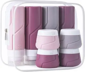 Travel Bottles for Toiletries 15 Pack, TSA Approved Travel Size Containers 3oz, LeakProof Silicone Squeezable Creams Jars, Refillable Toiletry Bottles for Shampoo, Conditioner (Cranberry) Travel Bottles for Toiletries 15 Pack, TSA Approved Travel Size Containers 3oz, LeakProof Silicone Squeezable Creams Jars, Refillable Toiletry Bottles for Shampoo, Conditioner (Cranberry)