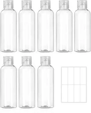 8 Pack 3.4 oz (100 ml) Plastic Travel Bottles for Toiletries, TSA Approved Leak Proof Small Clear Bottles with Labels 8 Pack 3.4 oz (100 ml) Plastic Travel Bottles for Toiletries, TSA Approved Leak Proof Small Clear Bottles with Labels