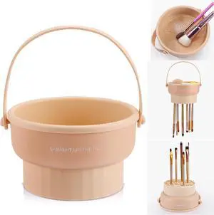3 in 1 Silicone Makeup Brush Cleaner Bowl Makeup Brush Cleaner MatKhaki | Make up Brush Cleaner Tool for Cleaning, Organizer and Air Drying 3 in 1 Silicone Makeup Brush Cleaner Bowl Makeup Brush Cleaner MatKhaki | Make up Brush Cleaner Tool for Cleaning, Organizer and Air Drying