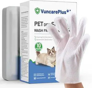 Pet Glove Wipes for Dogs & Cats, Individually Wrapped, 10 Pack | No-rinse hydrosol care with persimmon tannin, jojoba and olive oils; deodorizes, lifts dirt and nourishes skin and coat. Pet Glove Wipes for Dogs & Cats, Individually Wrapped, 10 Pack | No-rinse hydrosol care with persimmon tannin, jojoba and olive oils; deodorizes, lifts dirt and nourishes skin and coat.