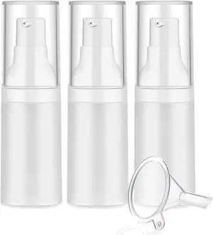 Mild East 3pcs 20ml Sterile Airless Pump Bottle | Bottle with Funnel Easy to Carry and Fill Matte Lotion Bottles For Travel Mild East 3pcs 20ml Sterile Airless Pump Bottle | Bottle with Funnel Easy to Carry and Fill Matte Lotion Bottles For Travel