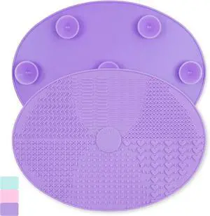 Makeup Brush Cleaner Mat Silicone Brush Cleaning Mat Big Size Make Up Brush Clean Pad with Suction Cup for Makeup Brush Cleaning (Purple) Makeup Brush Cleaner Mat Silicone Brush Cleaning Mat Big Size Make Up Brush Clean Pad with Suction Cup for Makeup Brush Cleaning (Purple)