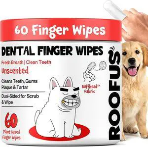Dog Teeth Cleaning Wipes 60 Packs - Fragrance-Free Dental Finger Wipes | Fragrance-Free Flavor - Reduces Plaque & Tartar - Fresh Breath - Easy Finger Toothbrush Wipes - For Dogs & Cats - 60 Count Dog Teeth Cleaning Wipes 60 Packs - Fragrance-Free Dental Finger Wipes | Fragrance-Free Flavor - Reduces Plaque & Tartar - Fresh Breath - Easy Finger Toothbrush Wipes - For Dogs & Cats - 60 Count