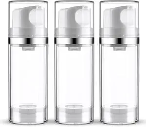 Cosywell Airless Pump Dispenser Bottles 3.4oz/100ml 3 Pack | Empty Moisturizer Pump Dispenser, Airless Cosmetic Pump Container, Travel Pump Bottles, For Toiletries Shampoo Lotion Cosywell Airless Pump Dispenser Bottles 3.4oz/100ml 3 Pack | Empty Moisturizer Pump Dispenser, Airless Cosmetic Pump Container, Travel Pump Bottles, For Toiletries Shampoo Lotion