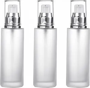 3Packs Transparent Cosmetic Container Jar Vials with Silver Cap Empty Refillable Frosted Glass Pump Bottles Travel Glass Lotion Bottle For Cosmetics, Lotion, Body Cream, Sanitizers, Cream 2oz 3Packs Transparent Cosmetic Container Jar Vials with Silver Cap Empty Refillable Frosted Glass Pump Bottles Travel Glass Lotion Bottle For Cosmetics, Lotion, Body Cream, Sanitizers, Cream 2oz