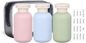ASEVAT Plastic Leak Proof Travel Bottles for Toiletries, TSA Approved Travel Size Containers, Squeeze Bottles Refillable for Shampoo, Lotion & Body Wash (Blue+Pink+Green, 3.4 oz) ASEVAT Plastic Leak Proof Travel Bottles for Toiletries, TSA Approved Travel Size Containers, Squeeze Bottles Refillable for Shampoo, Lotion & Body Wash (Blue+Pink+Green, 3.4 oz)
