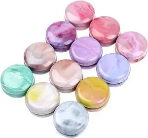 Rarapop 12 Pack Reusable Mini Round Tinplate Candle Tin Jars with Lids, 20ml Small Marble Travel Tin Cans Refillable Empty Container Bottle for Lip Balm, Salve, Eye Shadow, Powder Rarapop 12 Pack Reusable Mini Round Tinplate Candle Tin Jars with Lids, 20ml Small Marble Travel Tin Cans Refillable Empty Container Bottle for Lip Balm, Salve, Eye Shadow, Powder