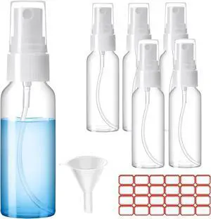Zoizocp Spray Bottles, 4oz/120ml 6 Pack Clear Mini Travel Bottle Set | Empty Fine Mist Plastic Mini Travel Bottle Set, Small Refillable Liquid Containers with 2 Pcs Funnels and 24 Pcs Labels Zoizocp Spray Bottles, 4oz/120ml 6 Pack Clear Mini Travel Bottle Set | Empty Fine Mist Plastic Mini Travel Bottle Set, Small Refillable Liquid Containers with 2 Pcs Funnels and 24 Pcs Labels
