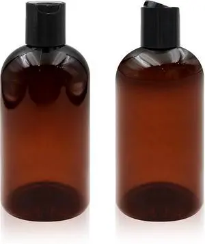 2-Pack 8 oz Empty Plastic Squeeze Bottles, Amber, Black Disc Cap | UV Protection, Refillable, Leak-Proof, Containers for Shampoo, Conditioner, Toiletries, Essential Oils, Travel, Gym, Home Use 2-Pack 8 oz Empty Plastic Squeeze Bottles, Amber, Black Disc Cap | UV Protection, Refillable, Leak-Proof, Containers for Shampoo, Conditioner, Toiletries, Essential Oils, Travel, Gym, Home Use